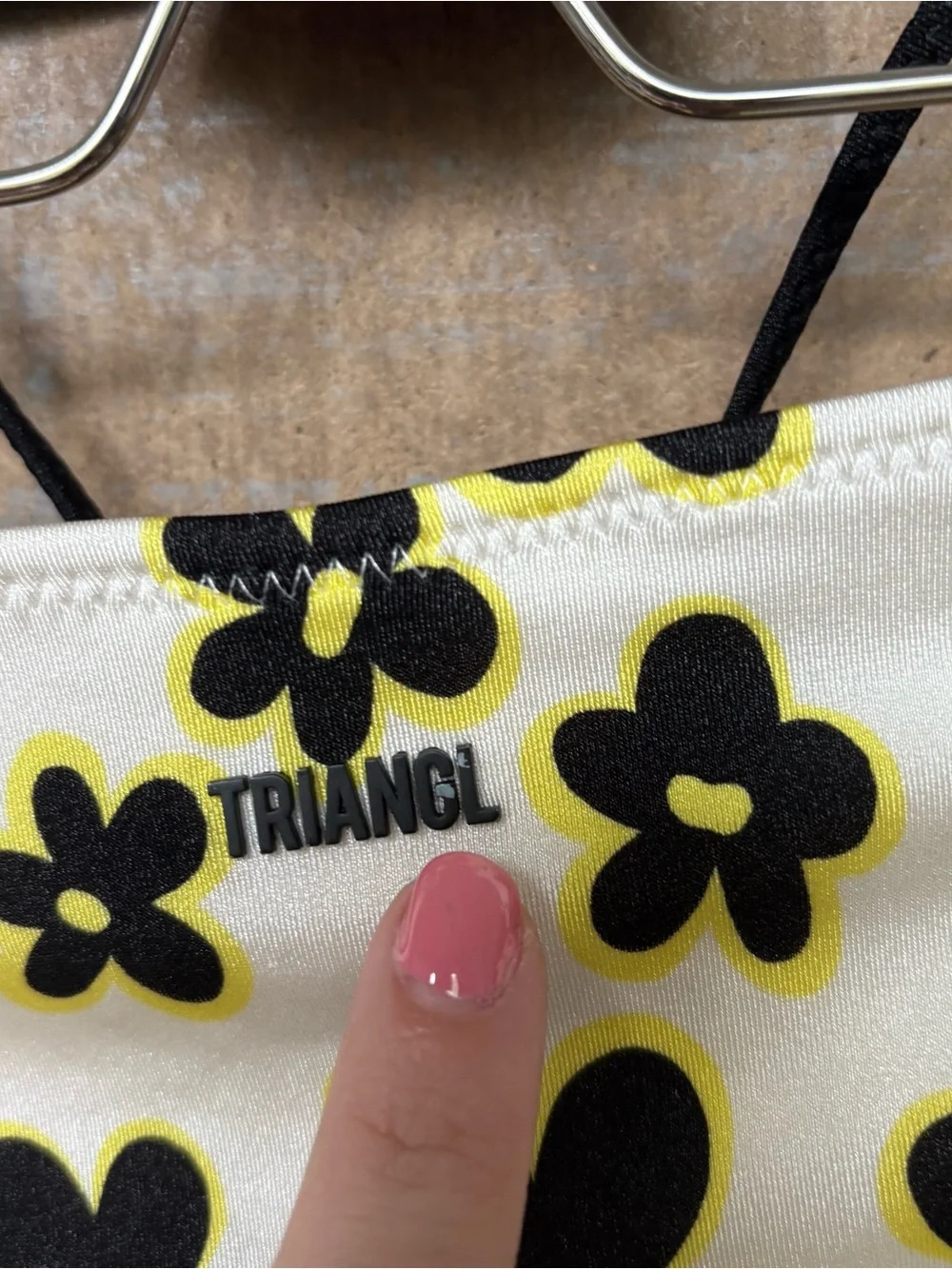 triangl swimwear White Bikini with Black and Yellow Floral Print